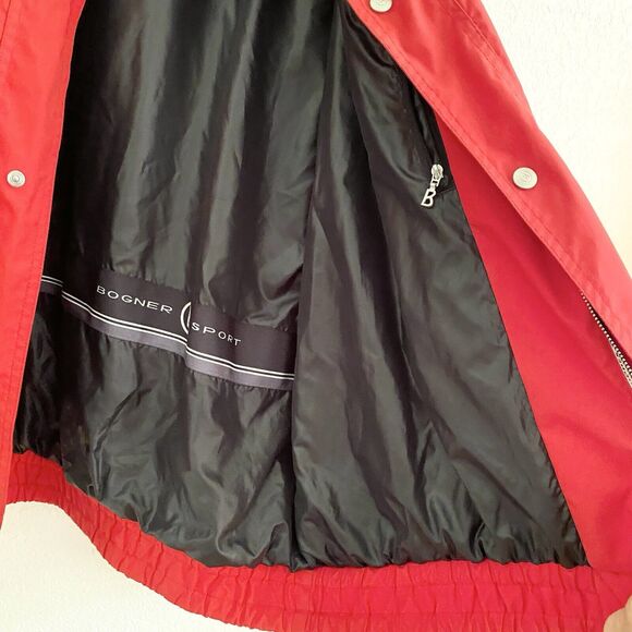 Bogner Winter Ski Red Bomber Snowboard Zipper Pocket Jacket Men's Sz 46 Vintage - Picture 6 of 16
